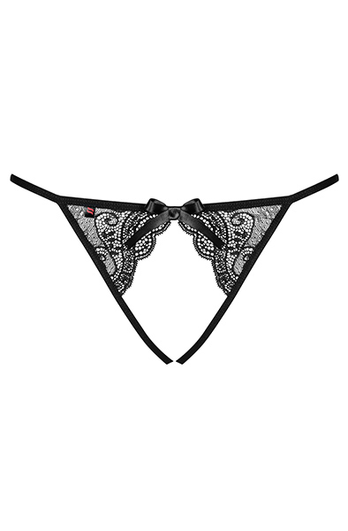 Obsessive Miamor Crotchless Panties Black - Kelnaitės be tarpkojinės kelnaitės 4