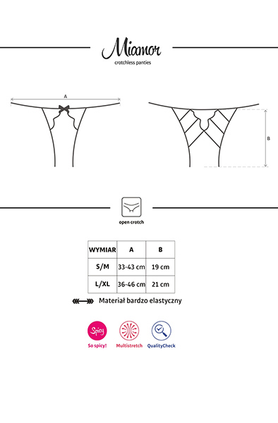 Obsessive Miamor Crotchless Panties Black - Kelnaitės be tarpkojinės kelnaitės 6