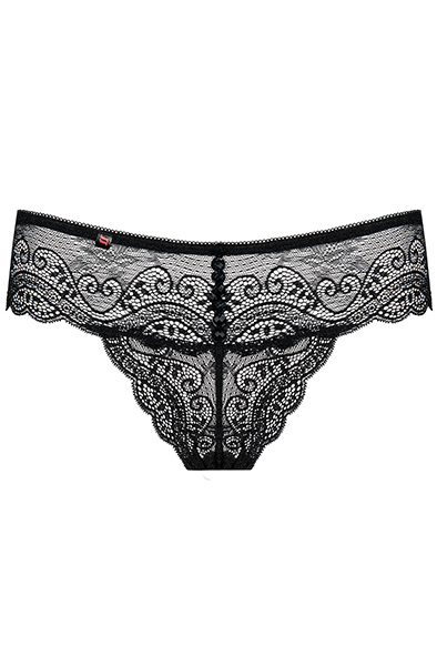 Obsessive Miamor Thong Black - Nėrinių kelnaitės 4