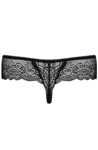 Obsessive Miamor Thong Black - Nėrinių kelnaitės 5