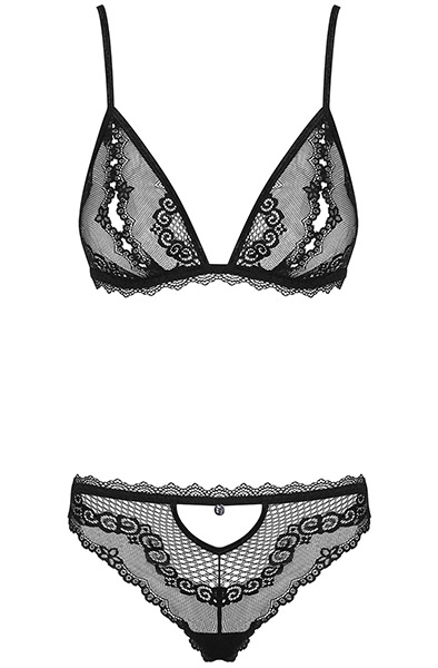 Obsessive Millagro 2-pcs Set Black - Seksualus apatinis trikotažas 3