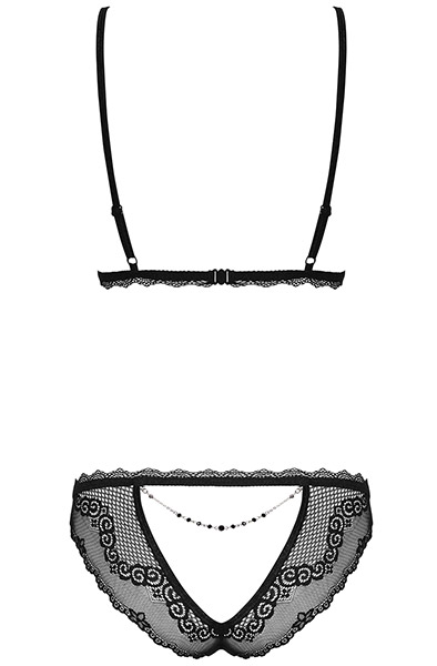 Obsessive Millagro 2-pcs Set Black - Seksualus apatinis trikotažas 4