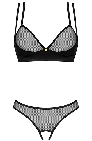 Obsessive Nesari 2-pcs Crotchless Set - Liemenėlės ir Liemenėlių rinkinys 3