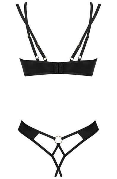Obsessive Nesari 2-pcs Crotchless Set - Liemenėlės ir Liemenėlių rinkinys 4