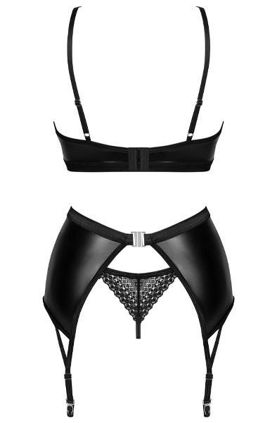 Obsessive Norides 3-pcs Set Black - Liemenėlės ir Liemenėlių rinkinys 4