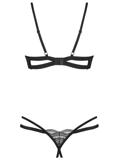 Obsessive Nutris 2-pcs Crotchless Set - Seksualus apatinis trikotažas 3