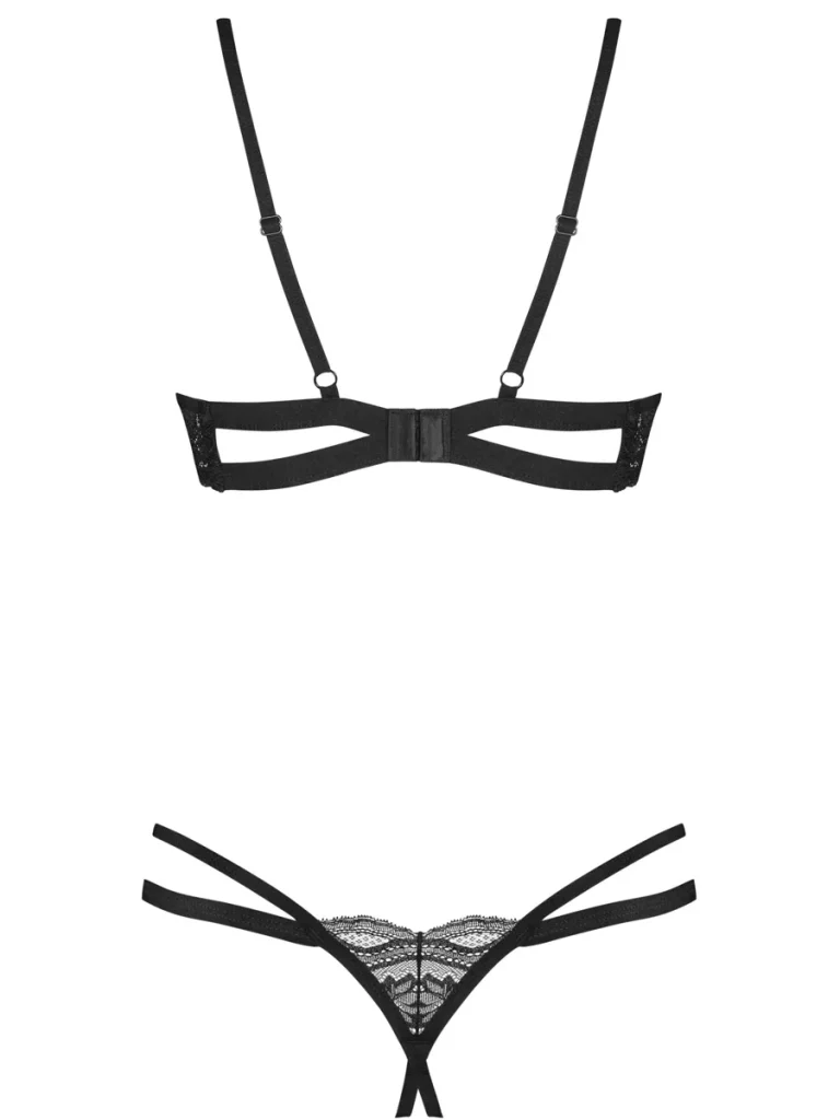 Obsessive Nutris 2-pcs Crotchless Set - Seksualus apatinis trikotažas 5