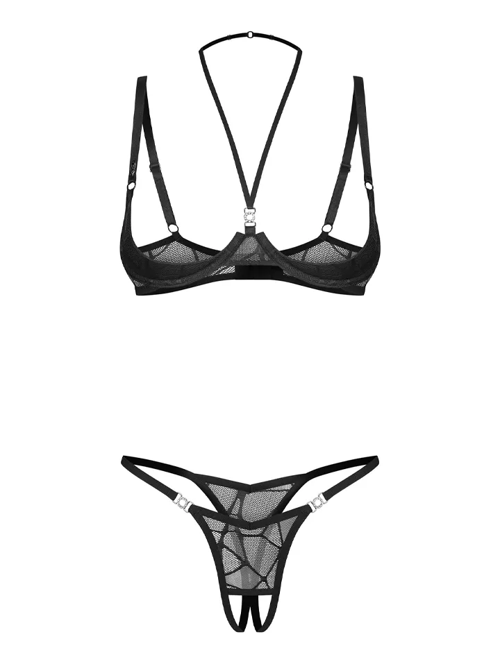 Obsessive Olianna 2-pcs Crotchless Set - Kelnaitės be tarpkojinės kelnaitės 3 [full]