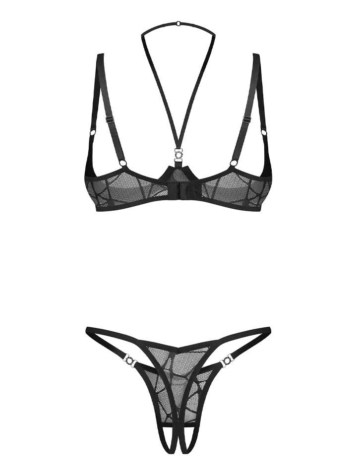 Obsessive Olianna 2-pcs Crotchless Set - Kelnaitės be tarpkojinės kelnaitės 4 [full]