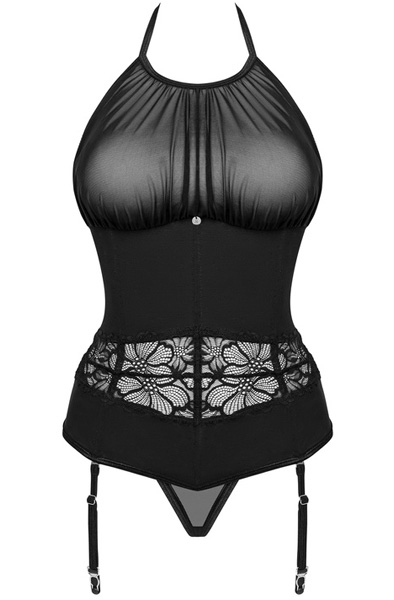 Obsessive Serafia Corset Black - Korsetas 3