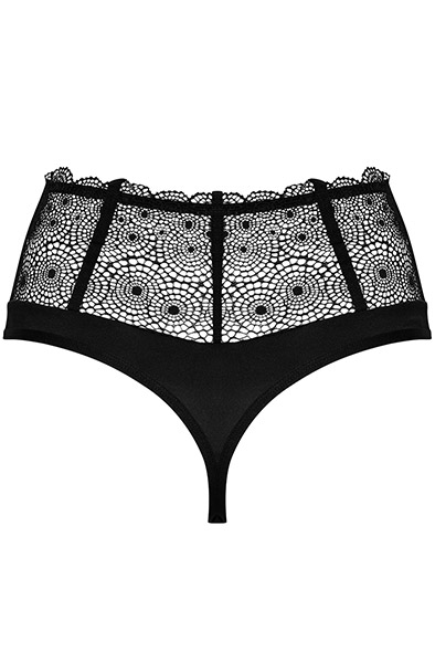 Obsessive Sharlotte Panties Black - Nėrinių kelnaitės 4