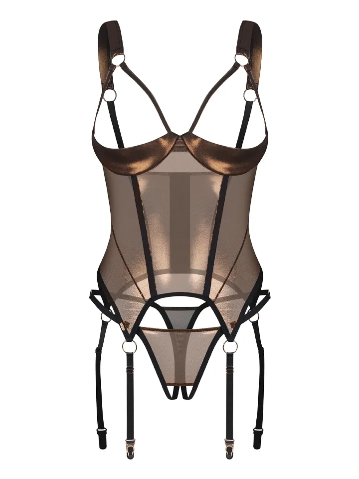 Obsessive Soranna Cupless Corset & Crotchless Thong - Korsetas 4 [full]