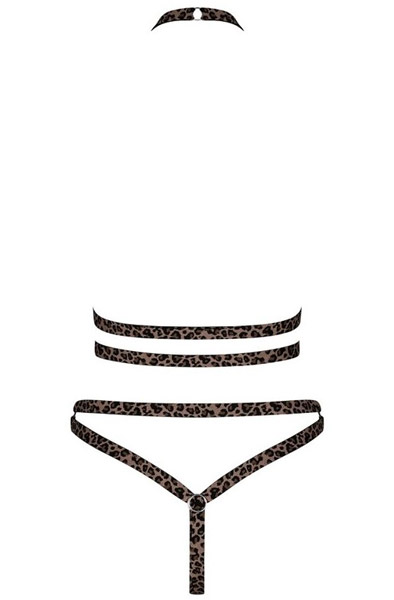 Obsessive Tigrita 2-pcs Set Brown - Seksualus apatinis trikotažas 4