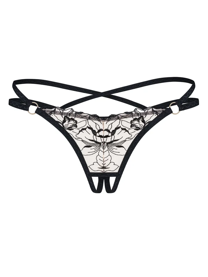 Obsessive Vila Blanes Crotchless Thong - Kelnaitės be tarpkojinės kelnaitės 2 [full]