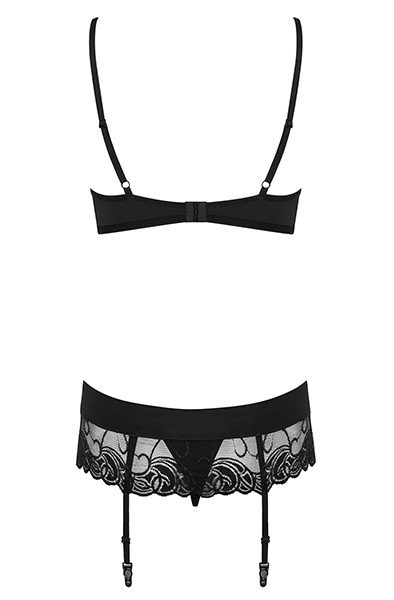 Obsessive Wonderia 3 pcs set Black - Seksualus apatinis trikotažas 5