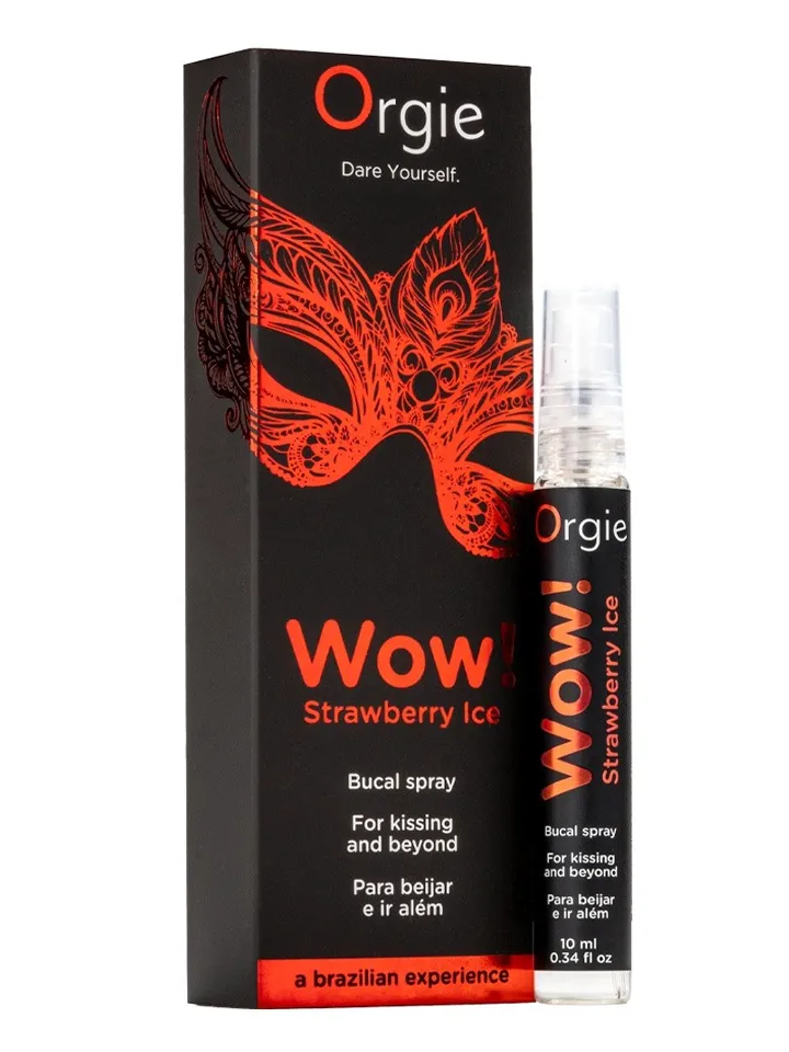 Orgie Wow! Strawberry Ice Bucal Spray 10 ml - Valgomieji ir Oralinis Seksas 1 [full]
