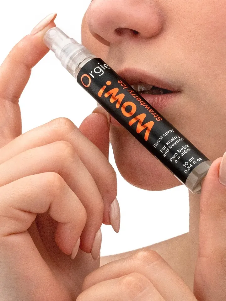 Orgie Wow! Strawberry Ice Bucal Spray 10 ml - Valgomieji ir Oralinis Seksas 4 [full]