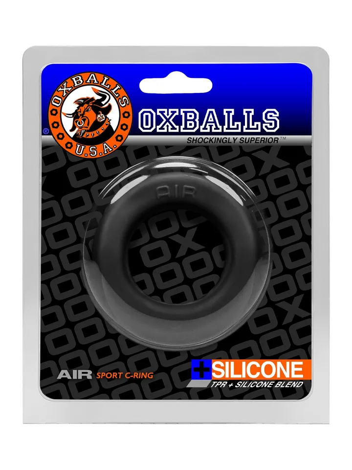Oxballs Airflow Vented Cockring Black - Gaidžio žiedas 3 [full]