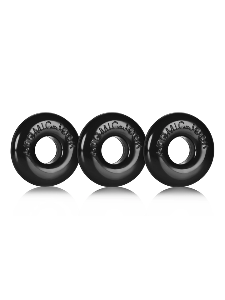 Oxballs Ringer Cock Rings 3-Pack Black - Gaidžio žiedo rinkinys 1 [full]