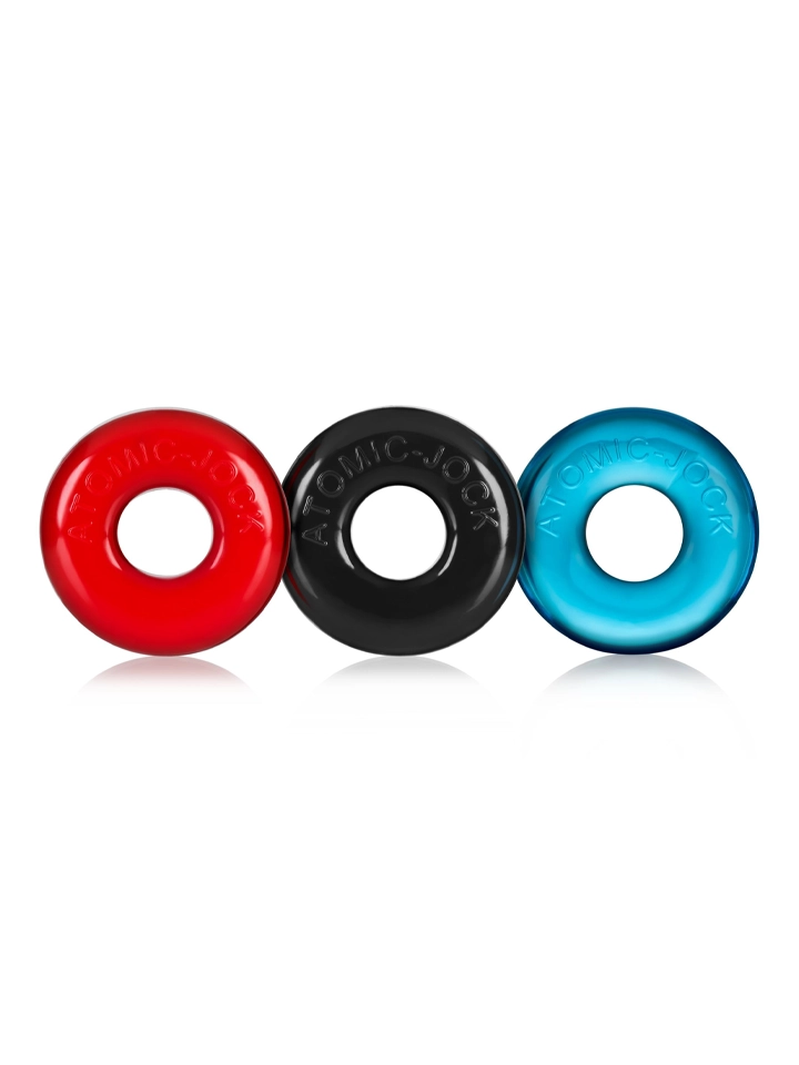 Oxballs Ringer Cock Rings 3-Pack Multi-Colour - Gaidžio žiedo rinkinys 1 [full]