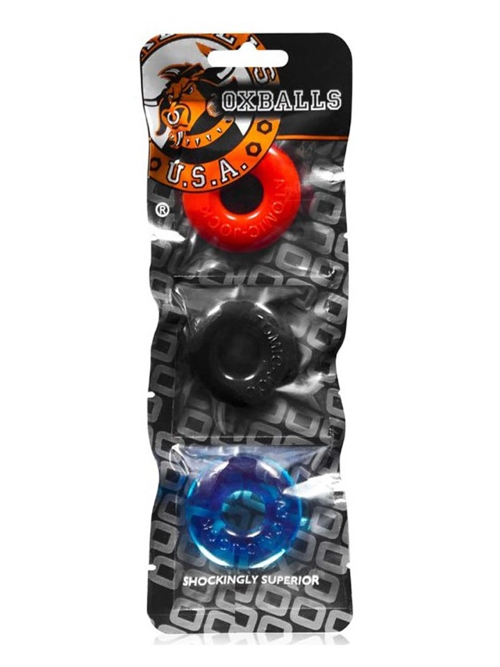 Oxballs Ringer Cock Rings 3-Pack Multi-Colour - Gaidžio žiedo rinkinys 2 [full]