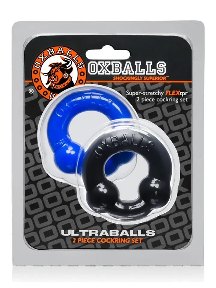 Oxballs Ultraballs Cock Rings Black & Blue - Gaidžio žiedo rinkinys 2 [full]