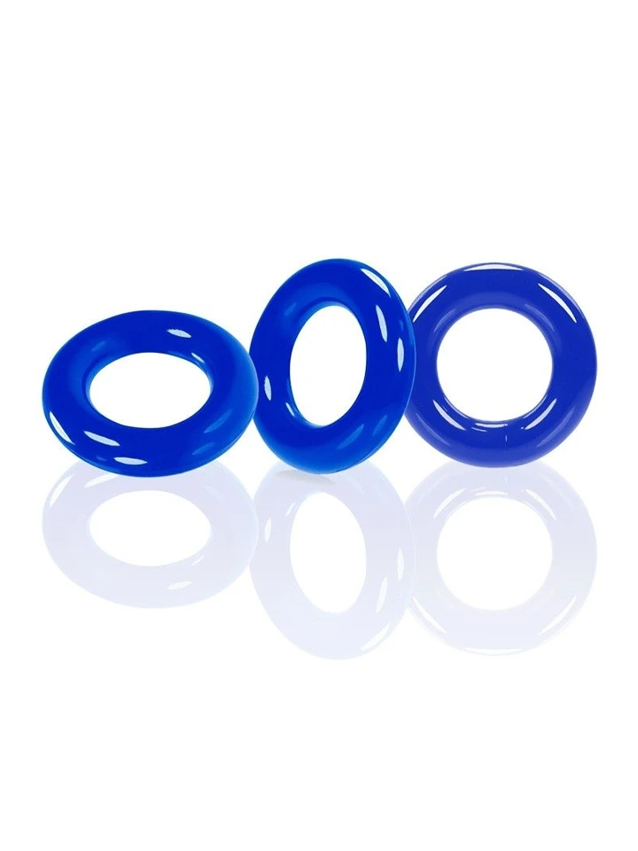 Oxballs Willy Rings Cock Rings Blue 3-pack - Gaidžio žiedo rinkinys 1 [full]
