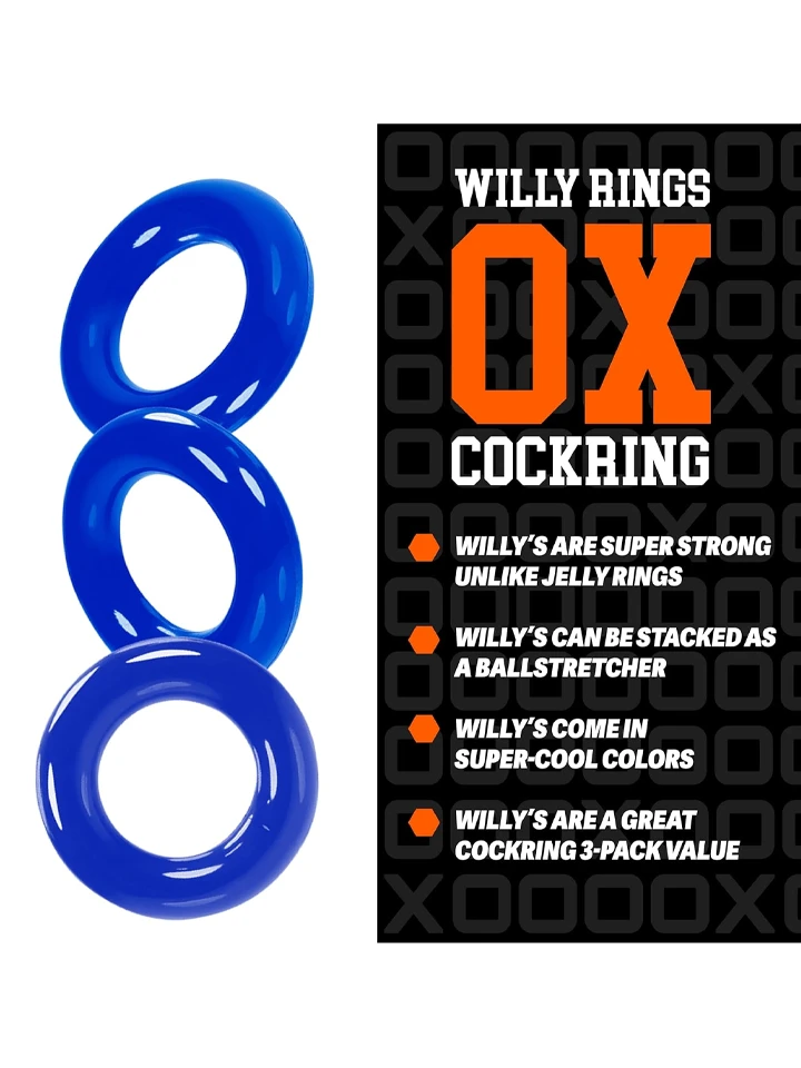 Oxballs Willy Rings Cock Rings Blue 3-pack - Gaidžio žiedo rinkinys 2 [full]