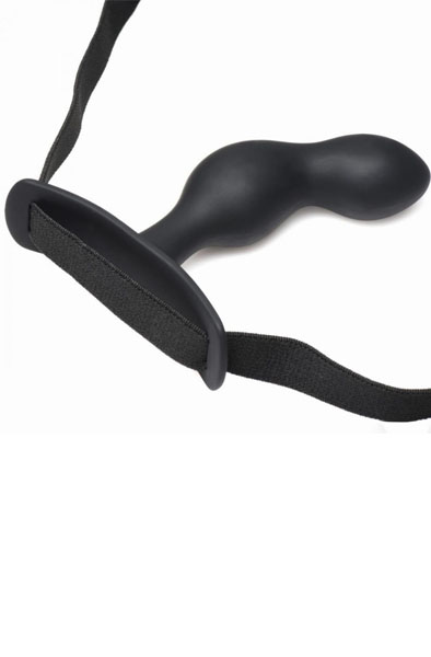 P-Spot Plugger Anal Plug With Harness & Remote Control - Prostatos vibratorius 3