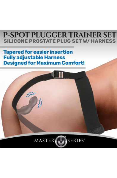 P-Spot Plugger Anal Plug With Harness & Remote Control - Prostatos vibratorius 4