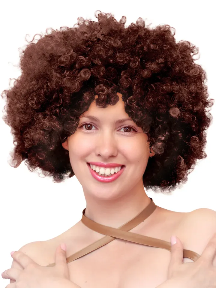 Party Wig Afro Hair Brown - Perukas 1 [full]