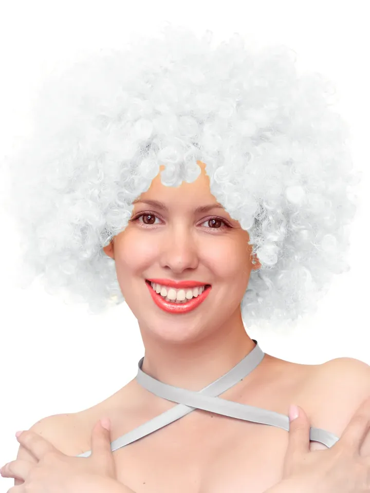 Party Wig Afro Hair White - Perukas 1 [full]