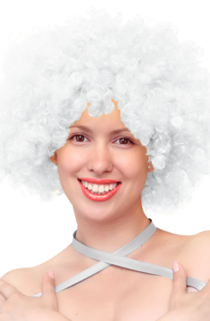Party Wig Afro Hair White - Perukas 1