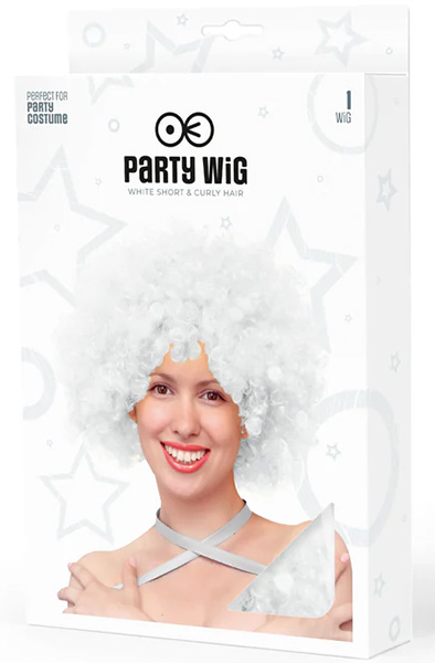 Party Wig Afro Hair White - Perukas 2