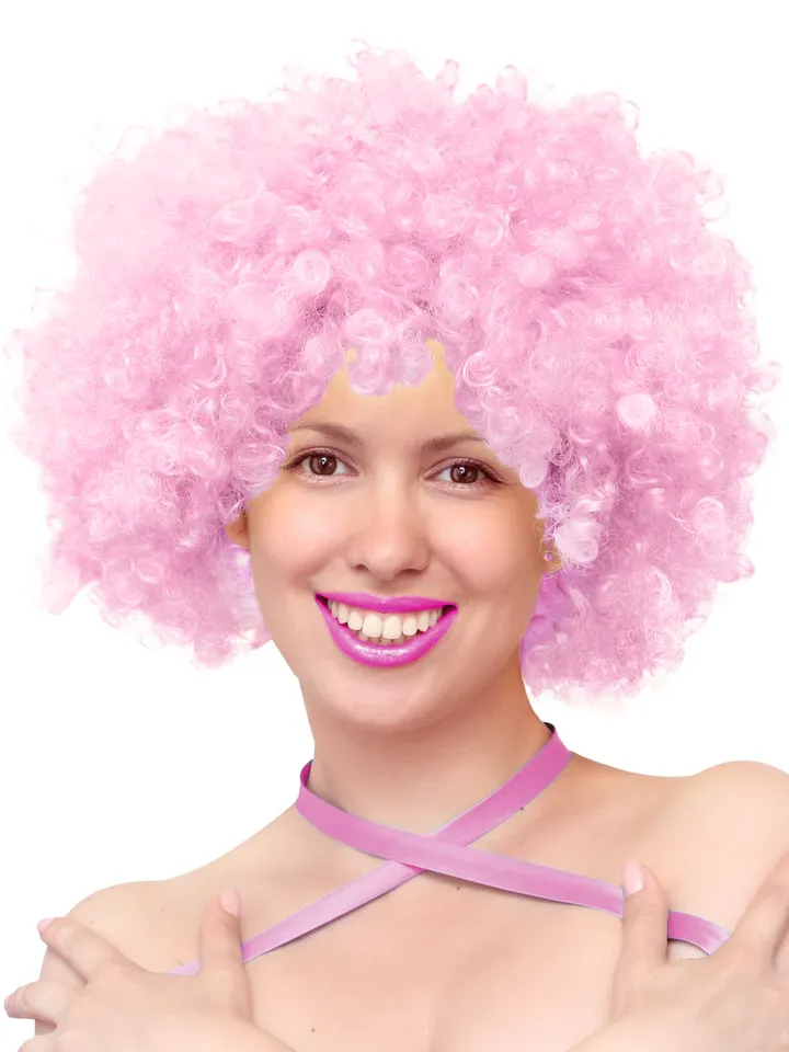 Party Wig Light Pink Afro Hair - Perukas 1 [full]