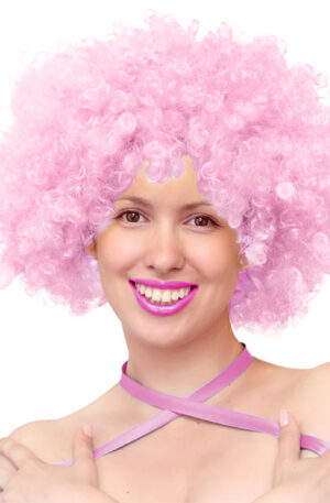 Party Wig Light Pink Afro Hair - Perukas 1