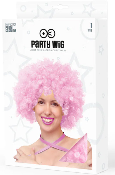 Party Wig Light Pink Afro Hair - Perukas 2