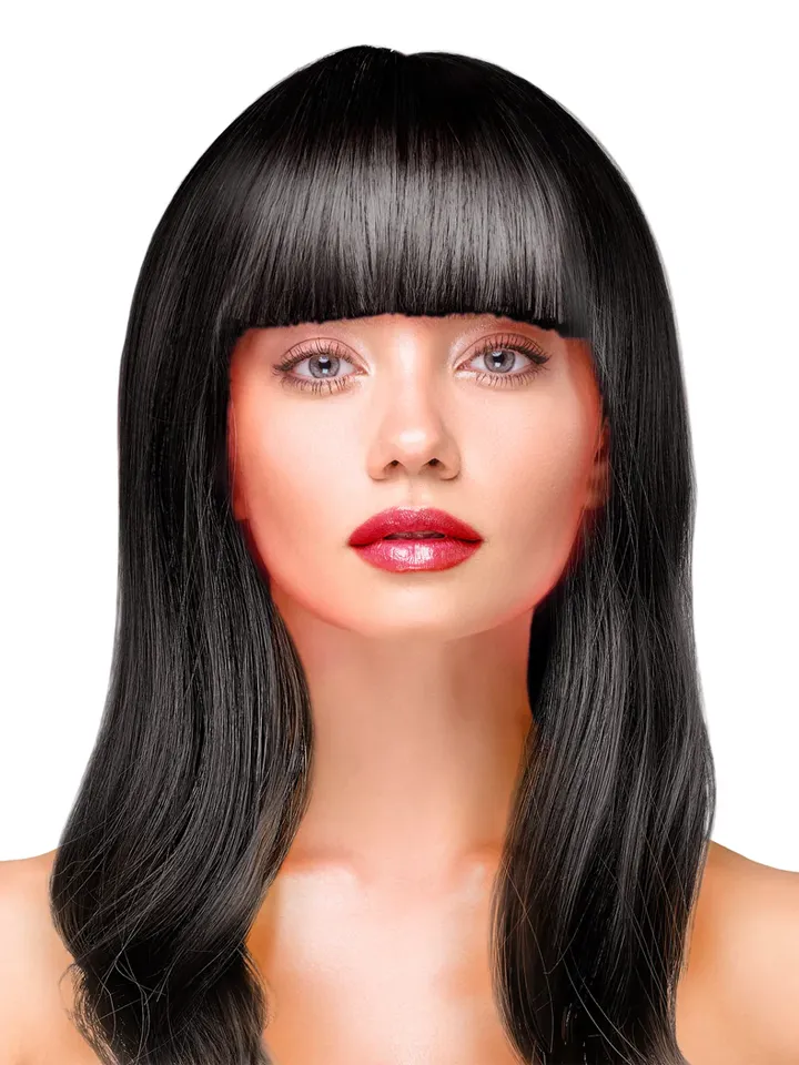 Party Wig Long Straight Black Hair - Perukas 1 [full]