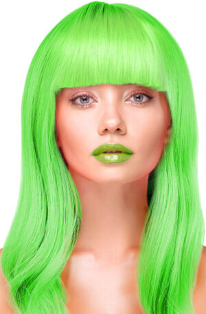 Party Wig Long Straight Hair Neon Green - Perukas 1