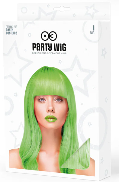 Party Wig Long Straight Hair Neon Green - Perukas 2