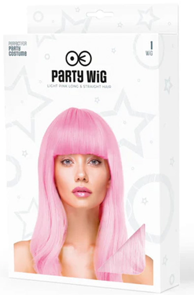 Party Wig Long Straight Light Pink Hair - Perukas 2