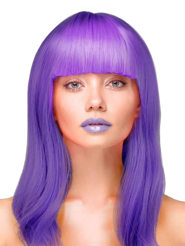 Party Wig Long Straight Purple Hair - Perukas 1 [full]