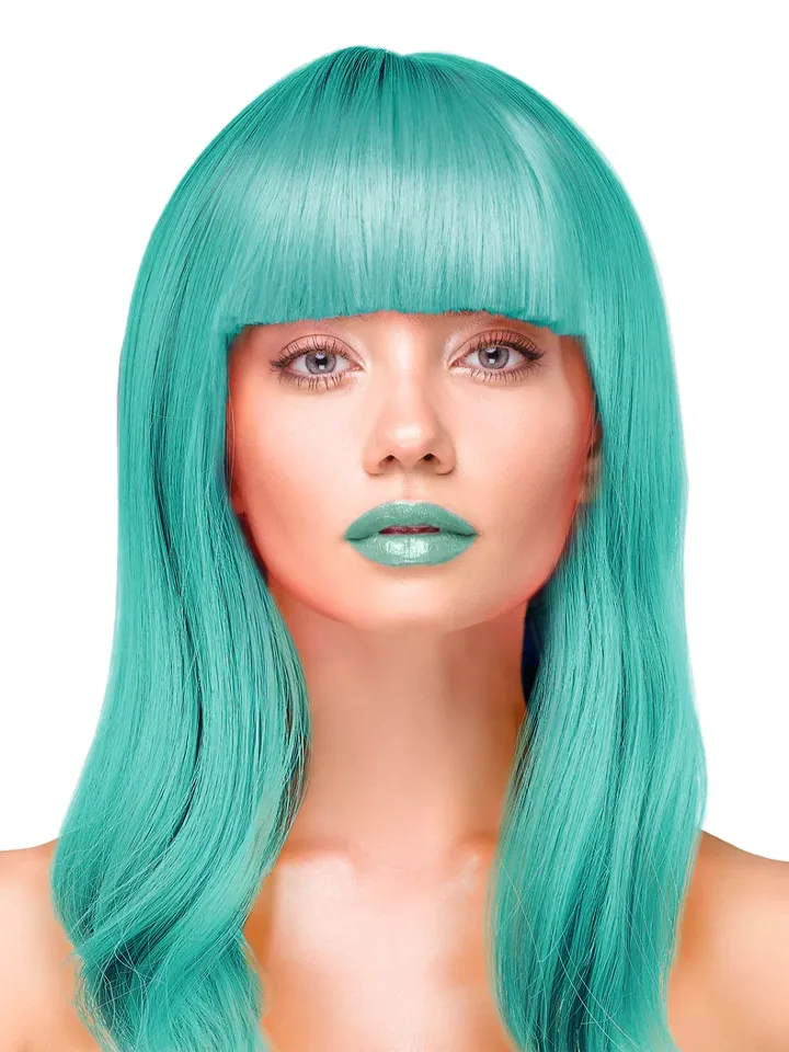 Party Wig Long Straight Turquoise Hair - Perukas 1 [full]