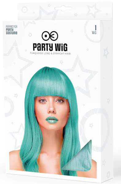 Party Wig Long Straight Turquoise Hair - Perukas 2
