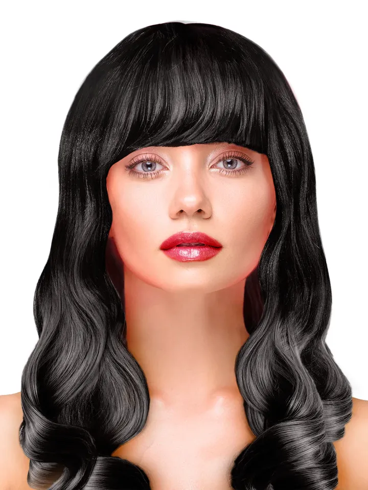 Party Wig Long Wavy Black Hair - Perukas 1 [full]