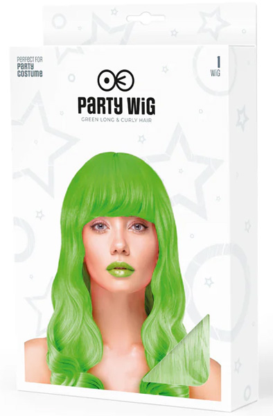 Party Wig Long Wavy Hair Neon Green - Perukas 2
