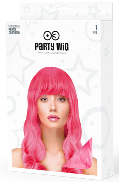 Party Wig Long Wavy Hair Neon Pink - Perukas 2