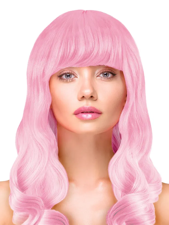 Party Wig Long Wavy Light Pink Hair - Perukas 1 [full]