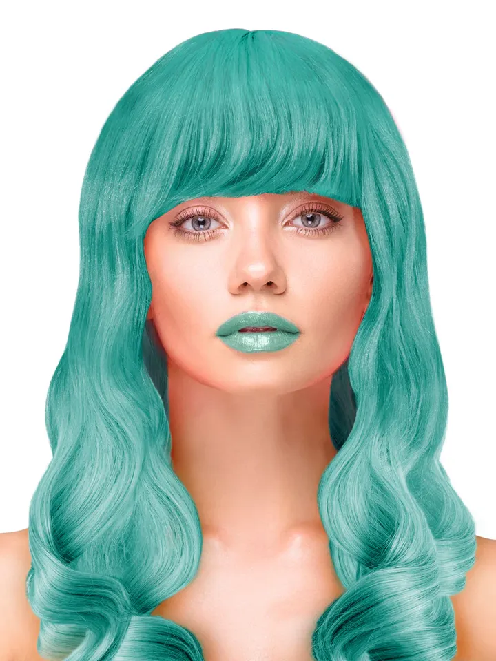 Party Wig Long Wavy Turquoise Hair - Perukas 1 [full]