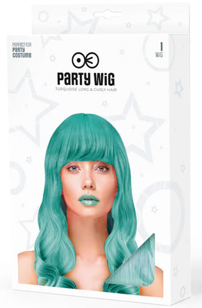 Party Wig Long Wavy Turquoise Hair - Perukas 2